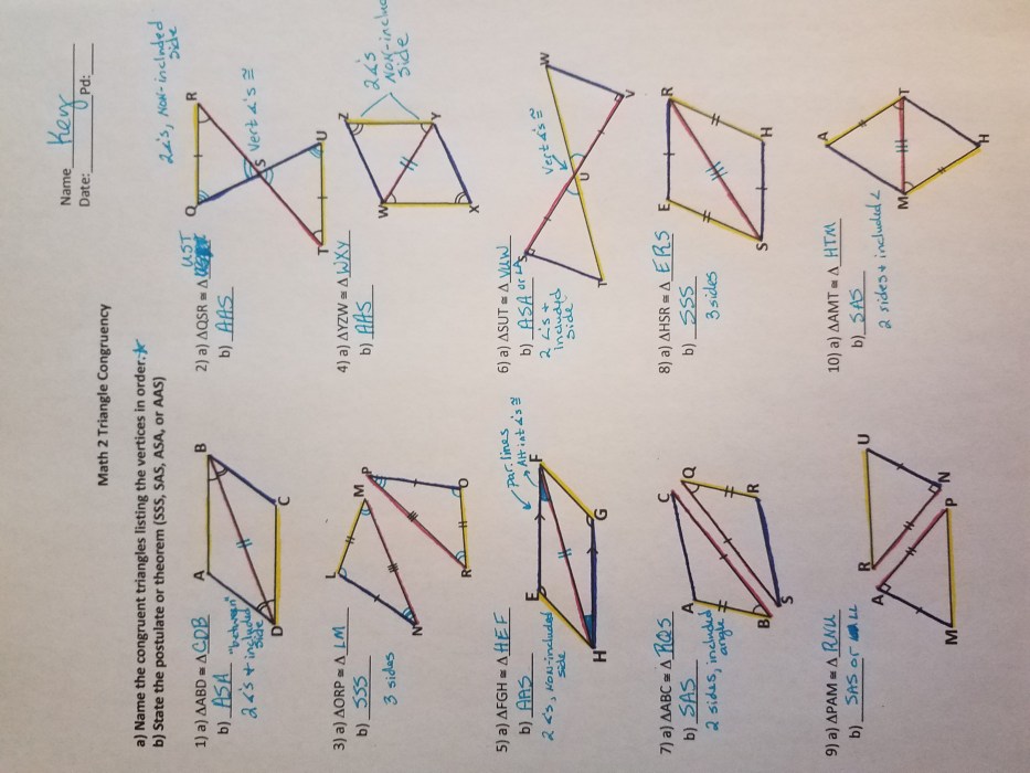 Geometry support unit 2 triangle congruence