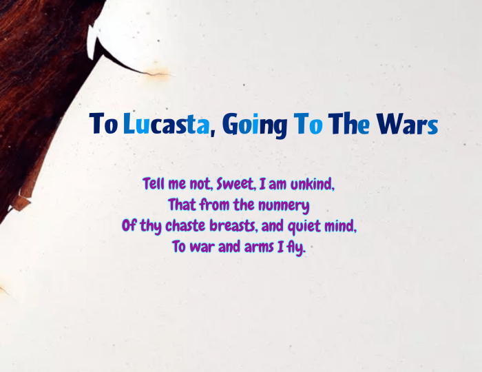 To lucasta going to the wars analysis