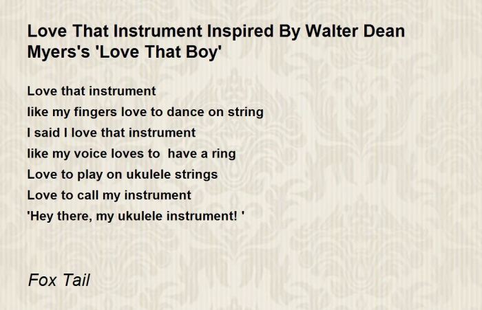 Walter dean myers poems love that boy