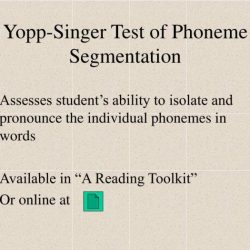 Yopp singer test of phoneme segmentation